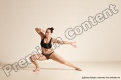 Underwear Martial art Woman White Moving poses Average long colored Dynamic poses Academic